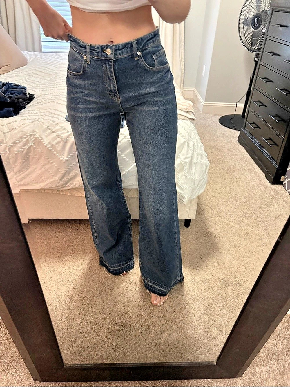 PIRAL After Hours Wide Leg Jeans, Blue, Large